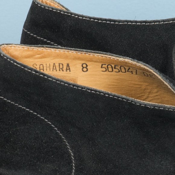 🇬🇧 Loake UK8 Sahara Desert Boot Black Suede Leather Plain Toe Chukka - Picture 4 of 9